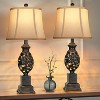ROTTOGOON Table Lamps Set of 2, 28" Tall Bedside Lamp with Nightlight, Rustic Farmhouse Nightstand Lamps for Living Room Bedroom End Table - 2 of 4
