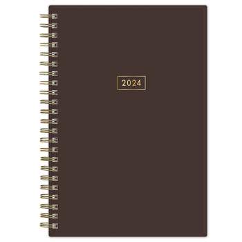 Blue Sky 2024 Planner Weekly/Monthly 8"x5" Solid Brown Wirebound