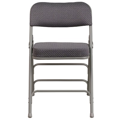 Ultra-Padded Gray Fabric Metal Folding Chair Set