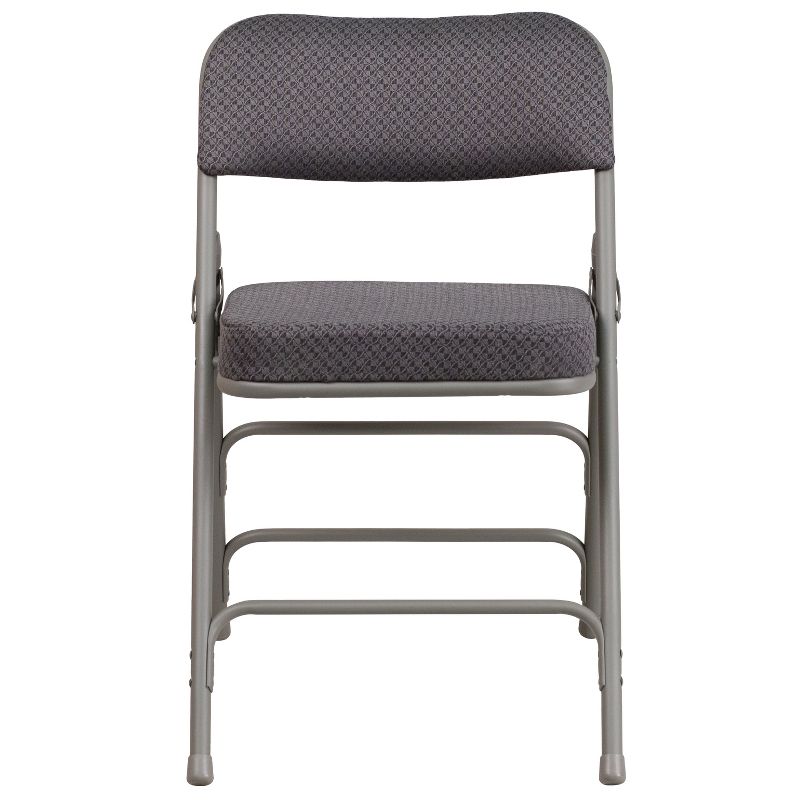 Emma and Oliver 2 Pack Premium Curved Triple Braced & Hinged Fabric Upholstered Metal Folding Chair, 5 of 12