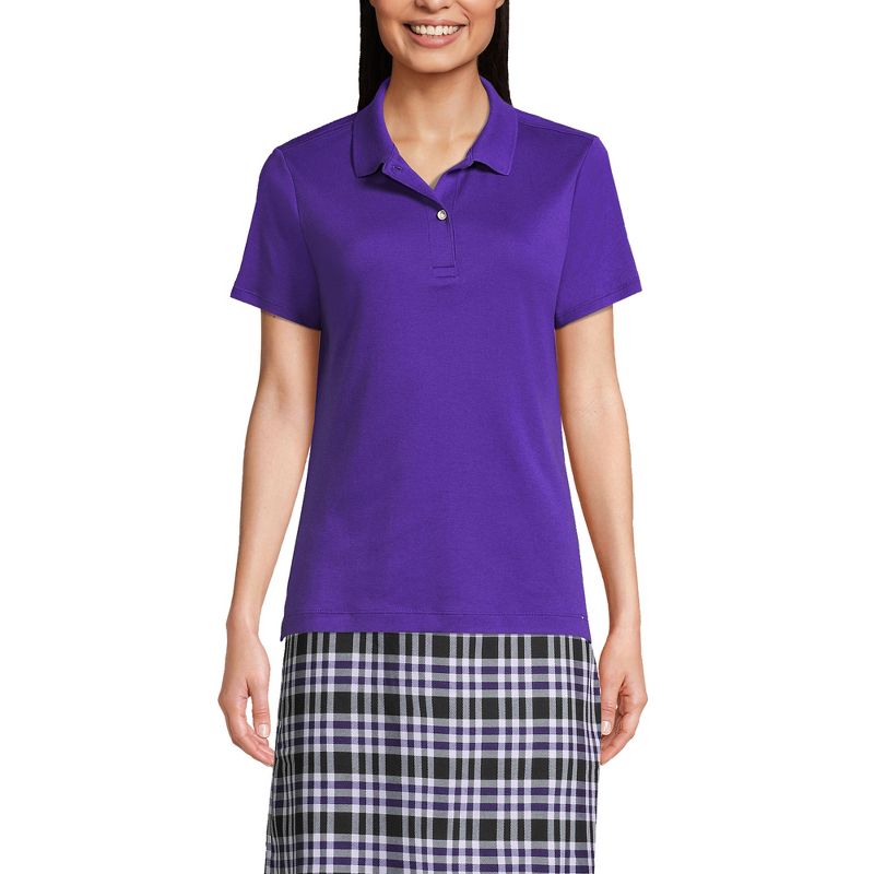 Lands' End School Uniform Women's Short Sleeve Feminine Fit Interlock Polo Shirt, 3 of 5