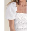 VENUS Womens Smocked Puff Sleeve Top - 3 of 4