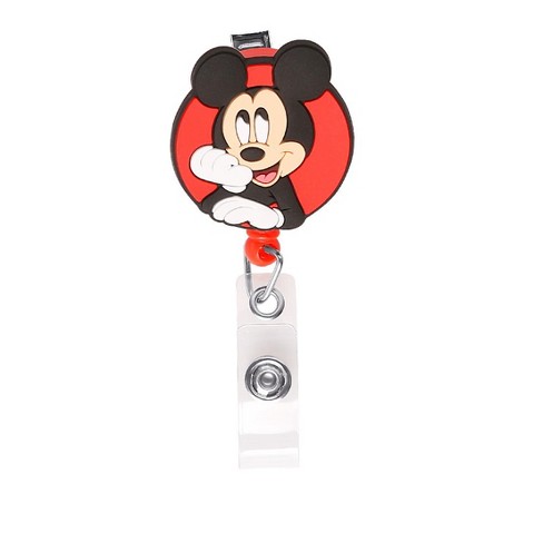 Disney Mickey Mouse Badge Reel Retractable ID Card Badge Holder with  Alligator Clip - for Nursing, School, Office