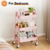 HDZNVF 3 Tier Metal Utility Storage Organizer Kitchen Trolley Bathroom Laundry Room Bar Office Shelves - 4 of 4