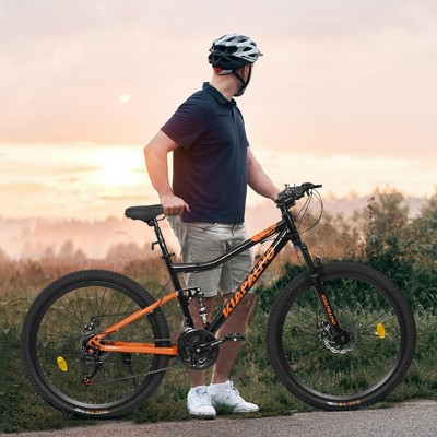 26" Steel Mountain Bike, 21-Speed, Disc Brakes, Anti-Slip Tires, Easy Assembly