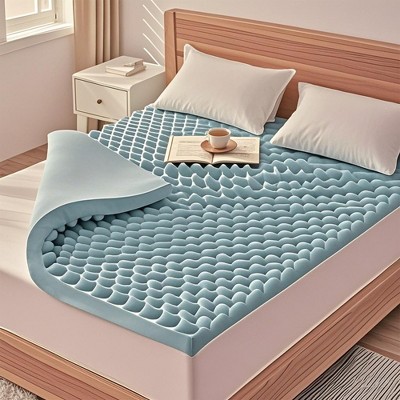 Vipbear 2 Inch Egg Crate Mattress Topper Memory Foam Mattress Topper Queen Size,Gel Infused Cooling Ventilated Queen Mattress Pad Back Pain Relief