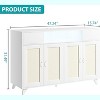 Jojoka Rattan Wood Buffet Sideboard,47"Large Storage with 4 Doors 2 Drawers,Farmhouse Coffee Bar Cabinet - 2 of 4