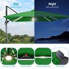 Sonkuki 11FT Round Offset Outdoor Solar LED Patio Aluminum Cantilever Umbrella w/ Base Included & Infinite Canopy Angle Adjustment - 4 of 4