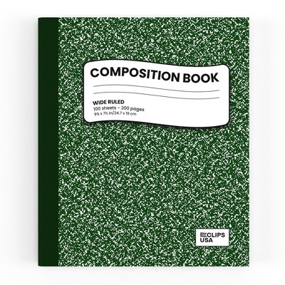 Green Marble Composition Notebook Wide-Ruled 100 Sheets (48 Packs)