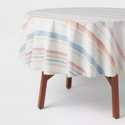 70" Cotton Multi-Striped Round Tablecloth - Threshold™