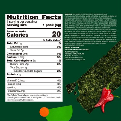 Bibigo Hot Chili Seaweed Crisps - 0.14oz