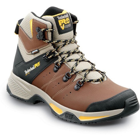 Timberland PRO Men's Soft Toe Switchback MaxTRAX Brown / Golden Yellow  Hiker Work Boots - 15 Medium