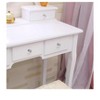 White Vanity Table with Mirrors and LED Light 2 in 1 Makeup Set with Chairs 5 Storage Drawers 3 Lighting Modes for Women Girls Father's Day Gifts - 2 of 4