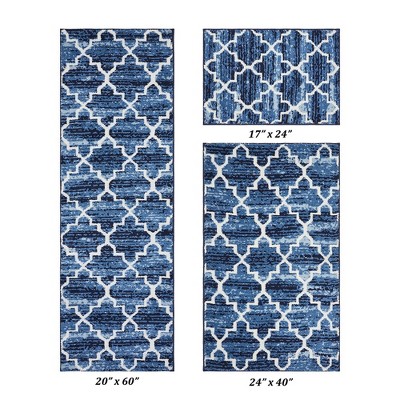 Savio Collection 100% Micro Polyester 3 Piece Bath Rug Set - Better Trends