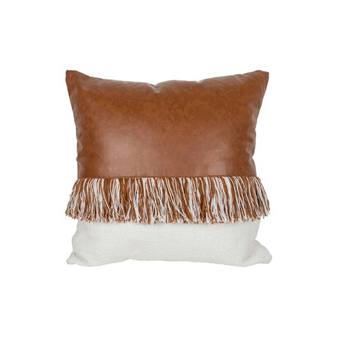 Fake leather online pillow