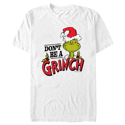 Men's Dr. Seuss Christmas Don't Be A Grinch T-shirt - White - Small ...