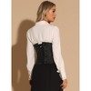 Allegra K Women's Floral Lace Up Corset Vintage Bustier Tube-Tops - 4 of 4