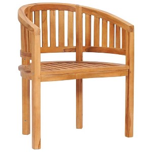 vidaXL Teak Wood Banana Chair - Solid, Comfortable, Weather-Resistant, Low-Maintenance Garden or Patio Furniture, Easy-to-Assemble, Customizable - 1 of 4