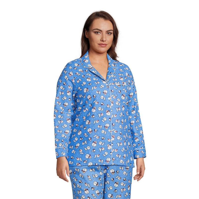 Lands' End Women's Long Sleeve Print Flannel Pajama Top, 5 of 6