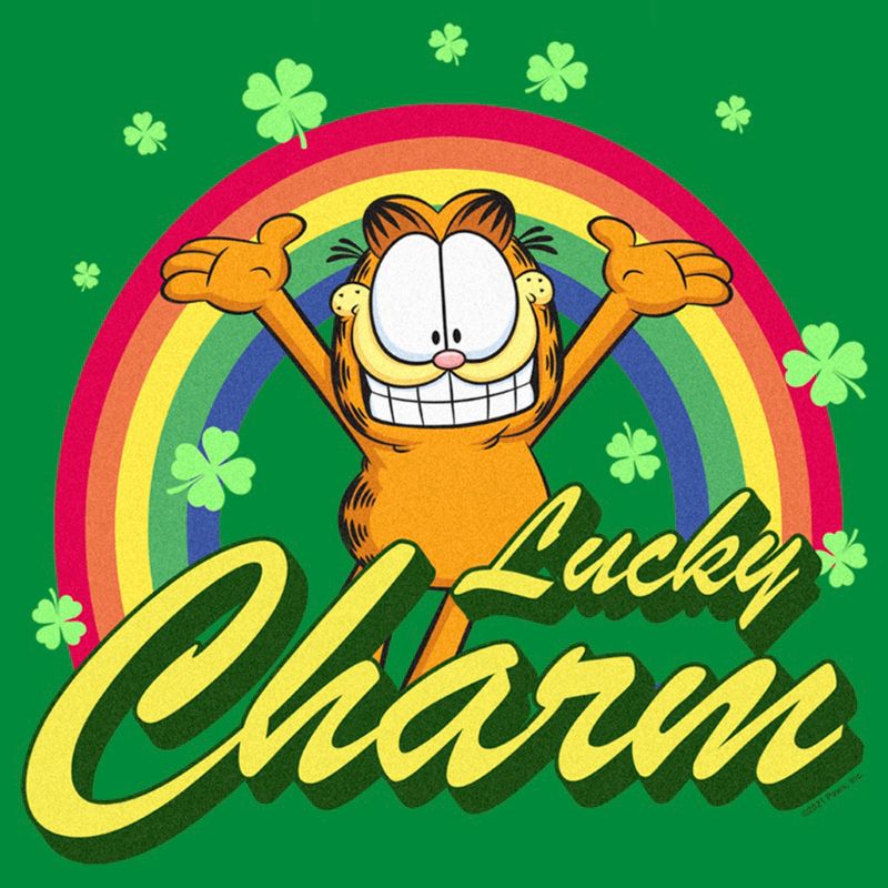 Men's Garfield St. Patrick's Day Lucky Charm T-Shirt, 2 of 5