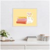 Kate and Laurel Framed Canvas Wall Art Print Book Lover Cat 4 by Krissy Mast, 24 x 18 Sylvie Beaded White Frame, Whimsical, Animal Art for Wall Decor - 4 of 4