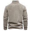 Men's Stand Collar Sweatshirt Casual Half-Zip Long Sleeve Pullover Top - 2 of 4