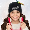 Jojo Siwa Girl's Winter Hat and Gloves Set, Kids Ages 4-7 (Black) - 3 of 4