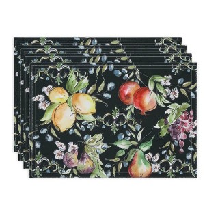 Laural Home Tuscan Fruit Sketch Set of 4 13" x 19" Placemats - 1 of 3