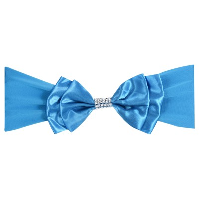 Unique Bargains Banquet Stretch Chair Bands Sashes with Bow Knot