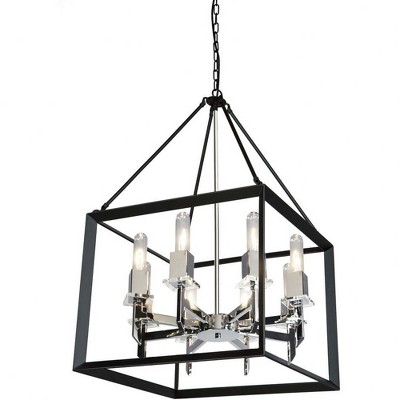 Artcraft Lighting Vineyard 8 - Light Chandelier in  Matte Black/Chrome