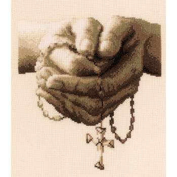 Vervaco Counted Cross Stitch Kit 8"X9.6"-Praying (14 Count)