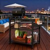 ORRD Movable Oven Table on Wheels, 3-Tier Outdoor Grill Cart with Storage Racks & Locking Casters, Heavy Duty BBQ Prep Station, Black - 2 of 4