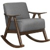 PAGED Upholstered Rocking Chair with Cushion Seat and Back,Modern Upholstered Armchair with Rubber Wood Frame for Living Room - 2 of 4