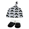 Hudson Baby Infant Boy Cap and Socks Set, Mustache, 0-9 Months - 3 of 4