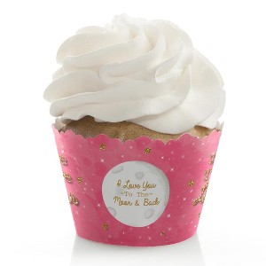 Big Dot of Happiness Pink Twinkle Twinkle Little Star - Baby Shower or Birthday Party Cupcake Wrappers - Set of 12 - 1 of 4