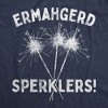 Mens Ermahgerd Sperklers T Shirt Funny 4th of July Fireworks Sparklers Graphic Novelty Tee - Crazy Dog Men's T Shirt - 2 of 4