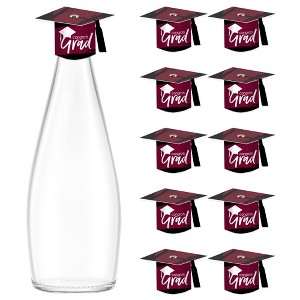 Big Dot of Happiness Maroon Grad - Best is Yet to Come - DIY Grad Cap Burgundy Graduation Party Bottle Topper Decorations - Set of 20 - 1 of 4