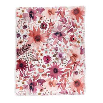Ninola Design Rustic Flowers Organic Holiday Woven Throw Blanket - Deny Designs
