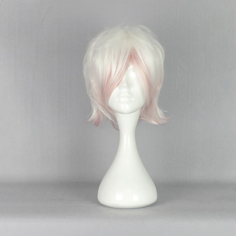 Unique Bargains Women's Wigs 13" White Pink with Wig Cap, 2 of 7