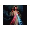 Manual Woodworkers and Weavers The Divine Mercy Wall Hanging, 26 x 36 Inches, Catholic Tapestry Art with Finial Rod and Tassels - 3 of 3