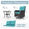 ALAULM 3 Pieces Patio Swivel Rocker Wicker Chairs-Outdoor Swivel Rocking Chairs with 1 Rattan Coffee Table - 2 of 4