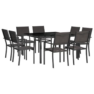 vidaXL Outdoor Dining Set Anthracite, Black, Gray - 1 of 4