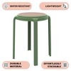 LeisureMod Tresse Stackable Dining Stool – Mid-Century Modern Round Backless Wicker-Top Seat Indoor Outdoor Use for Kitchen, Patio, Garden Set of 2 - 4 of 4