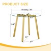 36" Round Tempered Glass Dining Table with 7-Shaped Metal Legs, Modern Luxurious Design for Dining, Office or Coffee Use - 4 of 4