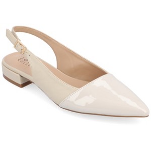 Journee Collection Womens Bertie Sling Back Two Tone Pointed Toe Flats - 1 of 4