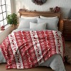 Lomsoe Christmas Flannel Blanket Throw Cozy Warm Throw Blanket with Red Reindeer Print Christmas Gift for Winter Couch Sofa Bed Home Decor - 3 of 4