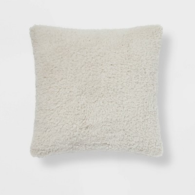 Sherpa Square Pillow Light Gray - Room Essentials™