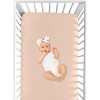 Sweet Jojo Designs Girl Baby Fitted Crib Sheet Watercolor Floral Collection Solid Peach - 4 of 4