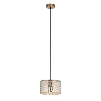 10" Parvinda Silver/White and Brass Pendant Lamp - River of Goods