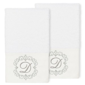 Linum Home Textiles 100% Turkish Cotton MONICA 2PC Embellished Hand Towel Set - 1 of 1